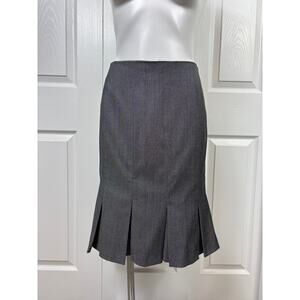 Gap Stretch Women's Pleated Hem Wool Blend Gay Skirt Size 8 Lined